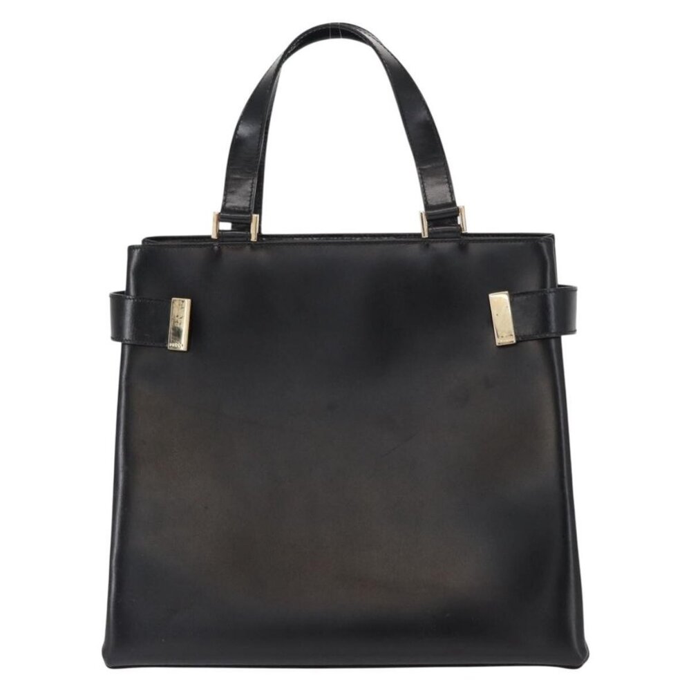 GUCCI Hand Bag Leather Black Gold 000 2046 0562 Auth 155731 - Picture 2 of 16